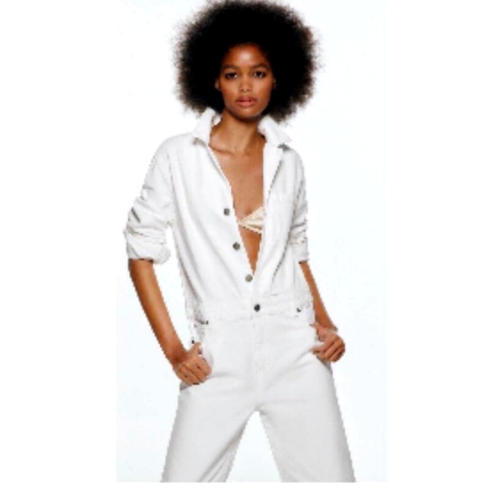 Zara denim full length jump suit
